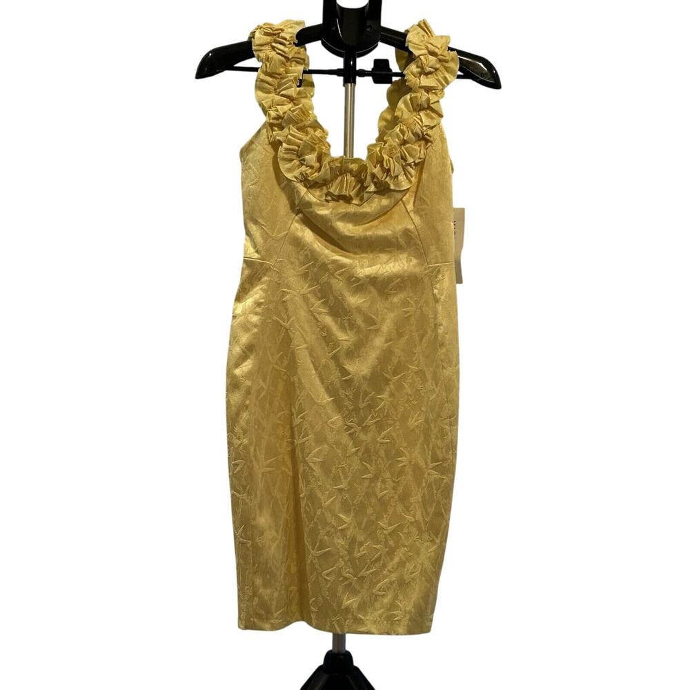 NWT Maggy London Lemon Ruffled Strap Dress Women's size 2